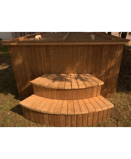 Deluxe hot tub 180x180 cm, square shape with thermowood trim